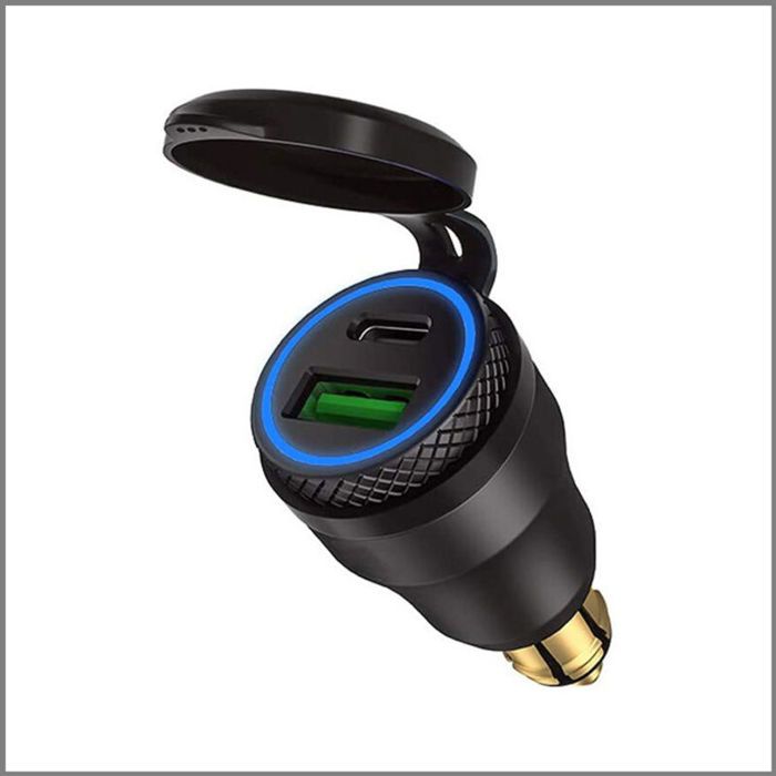 Adaptateur Allume-Cigare Moto USB Double – 12V PD 3.0 & QC 3.0 – Compatible BMW