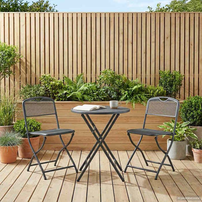 vidaXL Chaises de jardin 2 pc Anthracite Fer Convertible 42025100