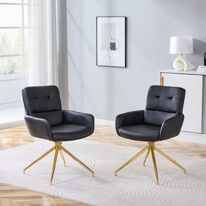 Design solide et sécurisé chaise de bureau pivotante en métal couleur noir idéal pour bureau travail à domicile ergonomique