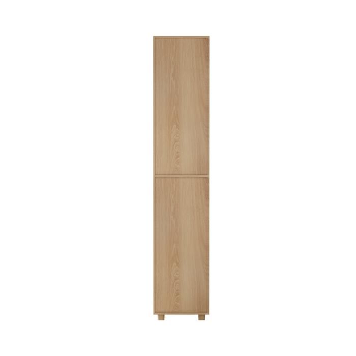 Colonne de salle de bain – meuble haut en MDF – 2 portes et étagères ouvertes – aspect chêne 169 cm