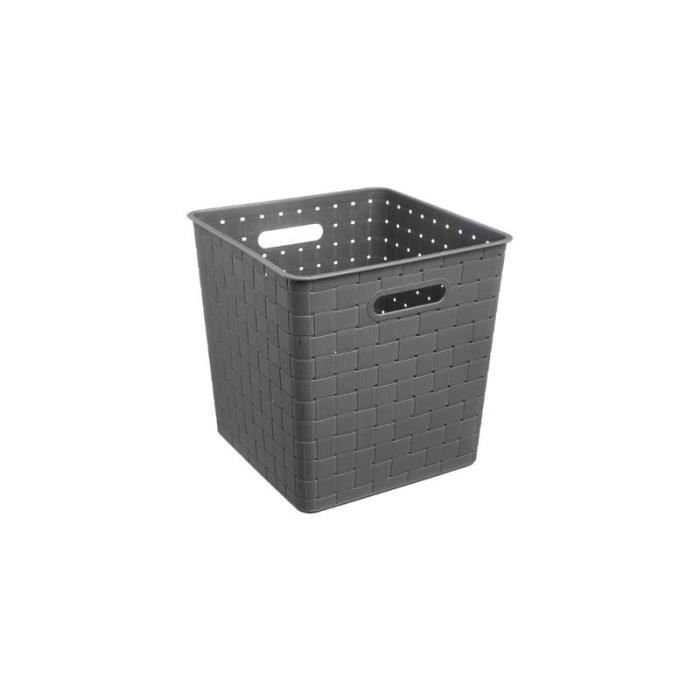 Panier De Rangement En Plastique 31 X 31 X 31 Cm Gris Achat