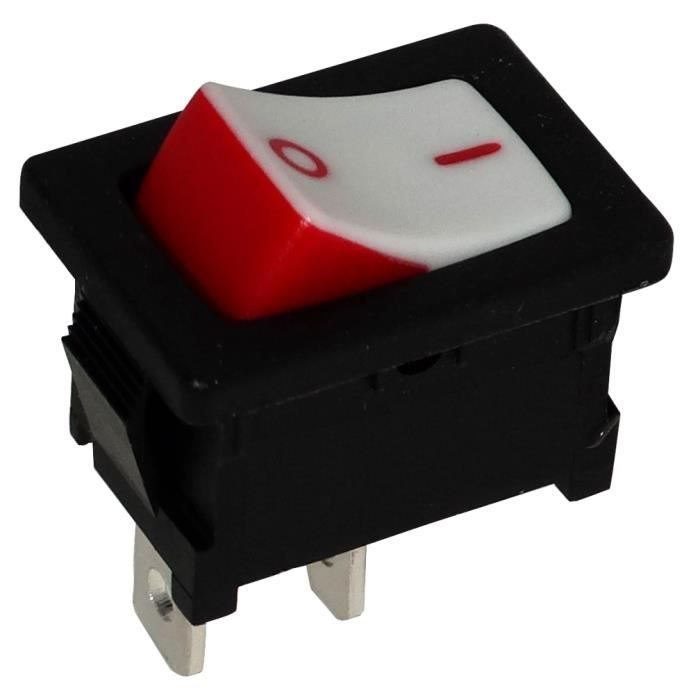 Interrupteur commutateur contacteur bouton /à bascule noir DPST ON-OFF 6A//250V 2 positions AERZETIX