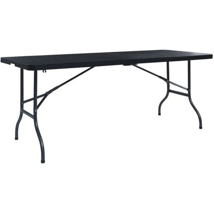 Table en Plastique Robuste, Table Pliante Transportable, 180 x 75 x 72