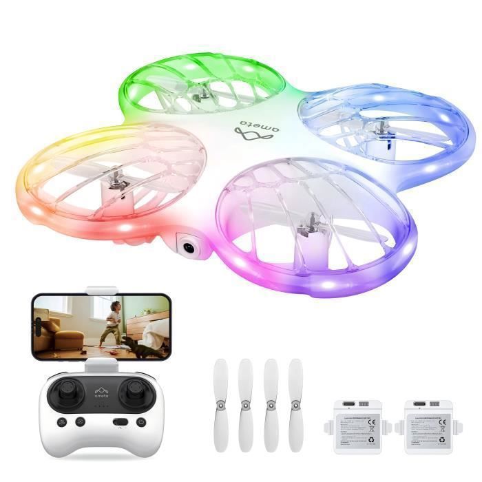 Ameta Morpho Mini Drone 1080P FHD FPV 32 Lumières RGB Vol de 18min Modules STEM Quadricoptère RC pour Enfants Débutants