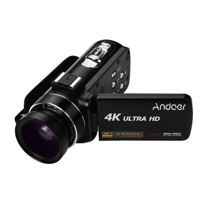 Stabilisateur Portable Parasoleil Cam/éscope 4K Camescope Ultra HD 30MP Cam/éscope Zoom Num/érique 18X Cam/éra Vid/éo /Écran IPS 3,0 Tactile Rotatif Cam/éra Vlogging pour YouTube avec Microphone