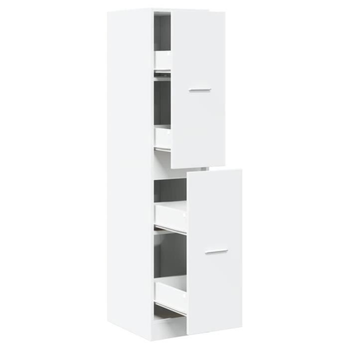 Armoire dapothicaire blanc 30x41x1445 cm bois dingénierie -BK855169 (PLA)