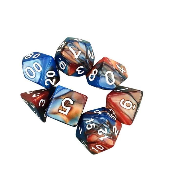 Dés D20 En Résine Style Ambre Avec Moustique - Set De 7 Pour Donjons & Dragons, Jeux De Rôle Et Collection