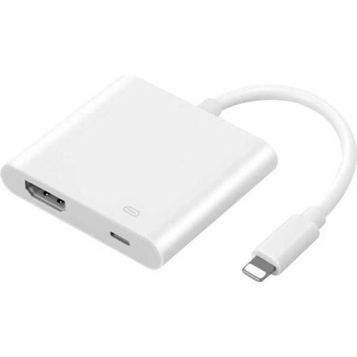 INECK® Adaptateur Lightning vers Digital AV TV HDMI Cable Adaptateur avec  Lightning Port de Charge pour iPad Air iPhone 6 6S 7 7 - Cdiscount  Informatique