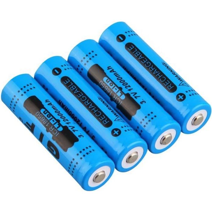 12 18650 Batterie Lithium-ION Rechargeable 3,7V 6000mAh. pour Lampe de Poche LED 