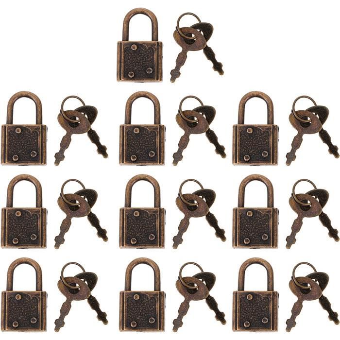 Taiyeestar Lot de 10 Petites Cadenas avec Clés, Cadenas de Valise ini