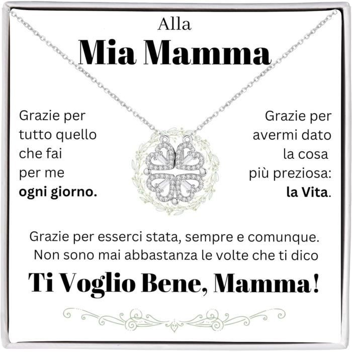 Collier "Coeur Maman" En Argent 925 – Pendentif Avec Topaze Blanche & Chaîne – Neuf – Turtleland