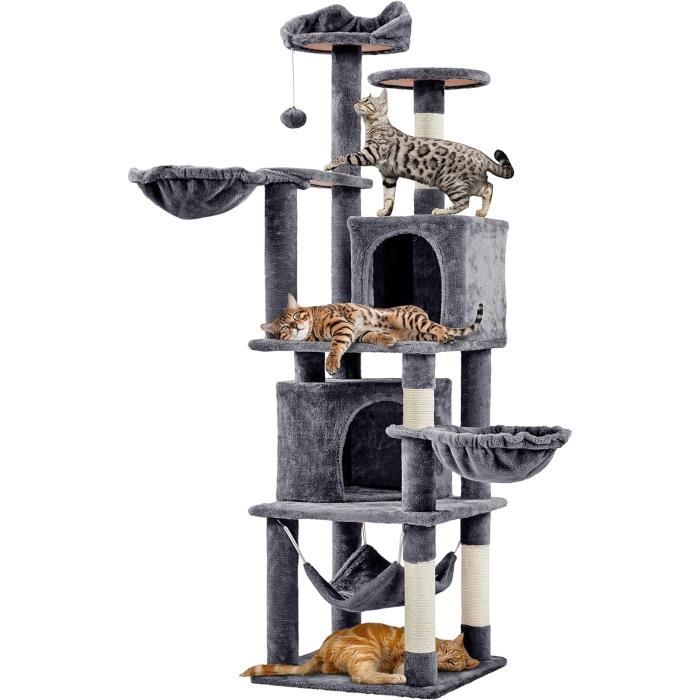 Arbre A Chat XXL Geant Cat Paradise Blackline PLUS Gris Clair Maine Coon Griffoir Arbres Pour