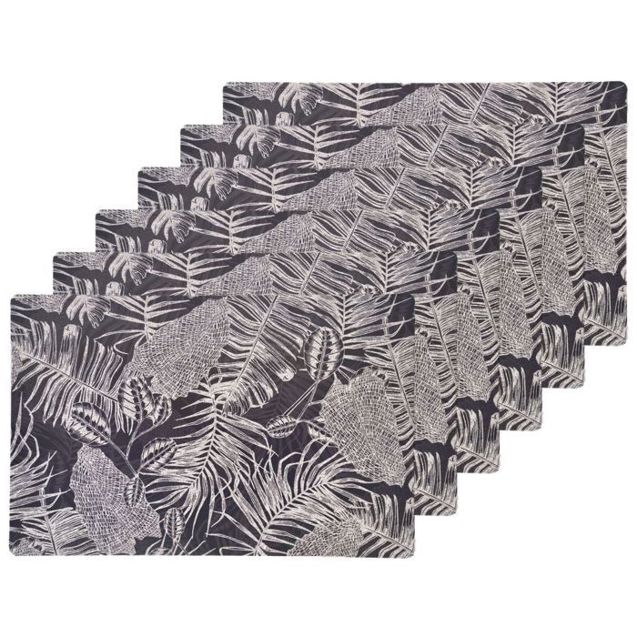 Portmeirion Pimpernel Earth - Lot De 6 Sets De Table En Ardoise 30,5 X 23 Cm Avec Dessins Élégants Et Résistants