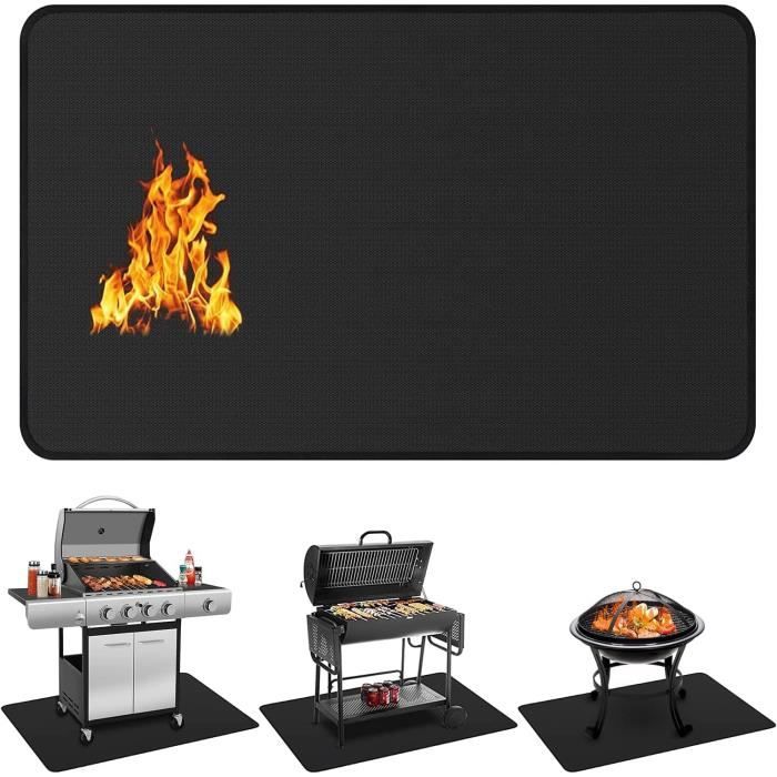 152 x 100 cm Tapis de protection de sol ignifuge pour barbecue à gaz au charbon de bois résistant à la chaleur jusquà 1800.[Z919]