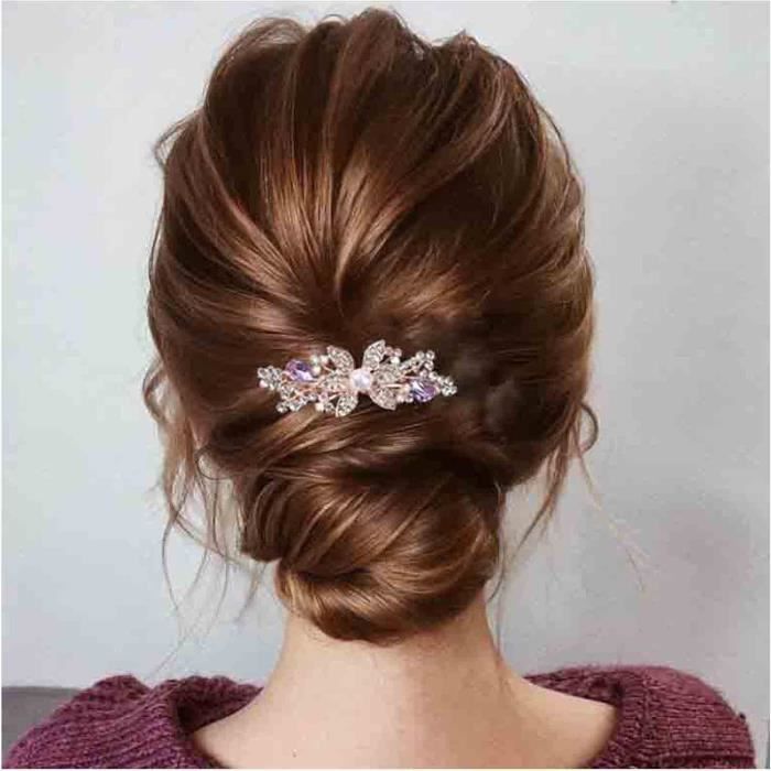 Peigne à cheveux strass grand format