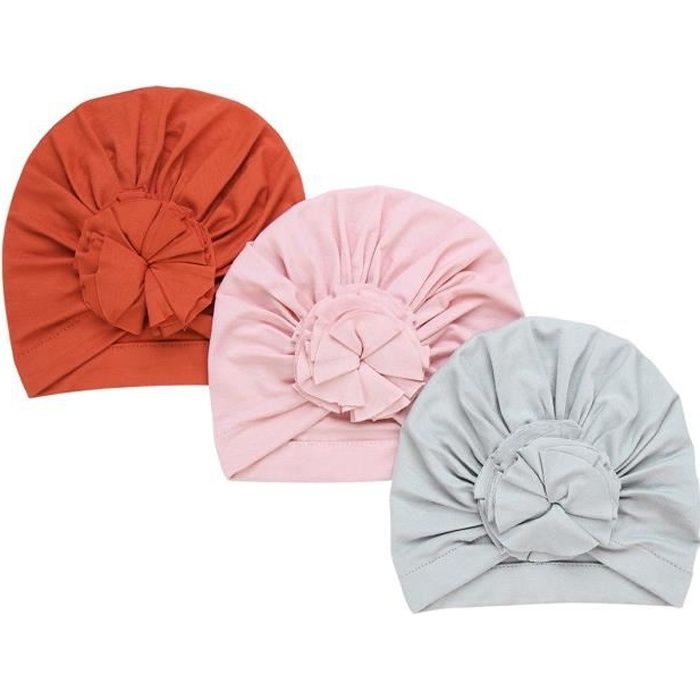 3Pcs Bonnet Bébé Naissance Coton Nouveau-Né Indien Bandeau Turban Noeud  Unisexe Garçon Fille #11 - Cdiscount Au quotidien