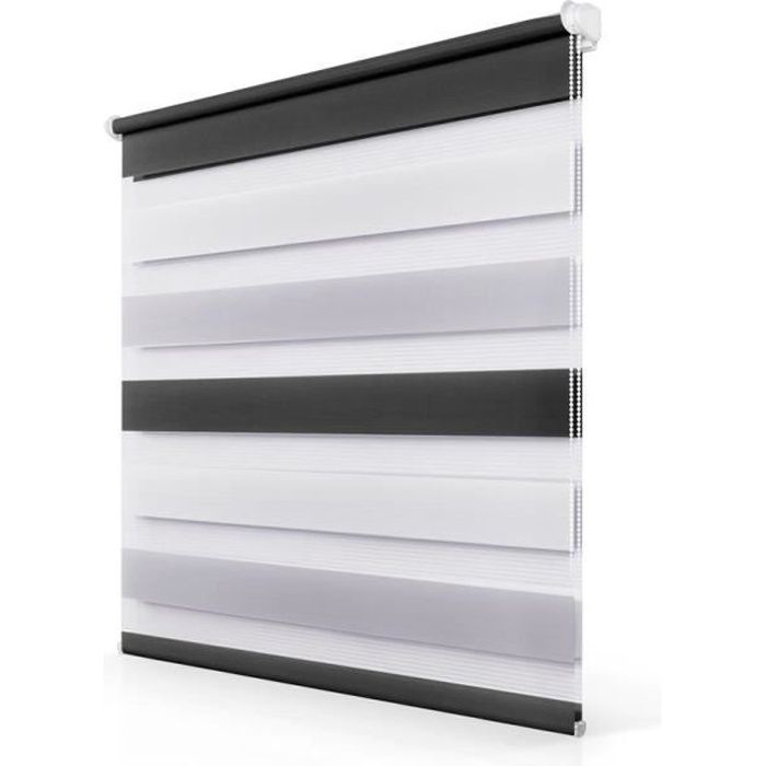 Store Enrouleur Occultent 45x150cm Blanc Gris Anthracite Double Store Enrouleur Jour Nuit Klemmfix Sans Perçage Ni Vis