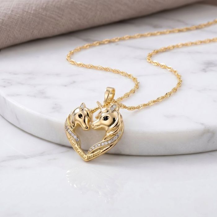 Collier Enfant Fée Clochette – Pendentif Cristal, Plaqué Or 750, 45 Cm