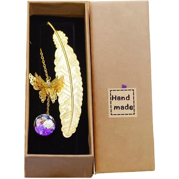 Marque-page En Forme De Plume, Marque-page En Laiton Et Métal, Pratique