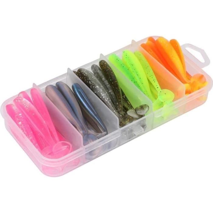 12 Leurres Souples Ron Thompson 1,9g 6,5cm - Rose Et Blanc - Pêche