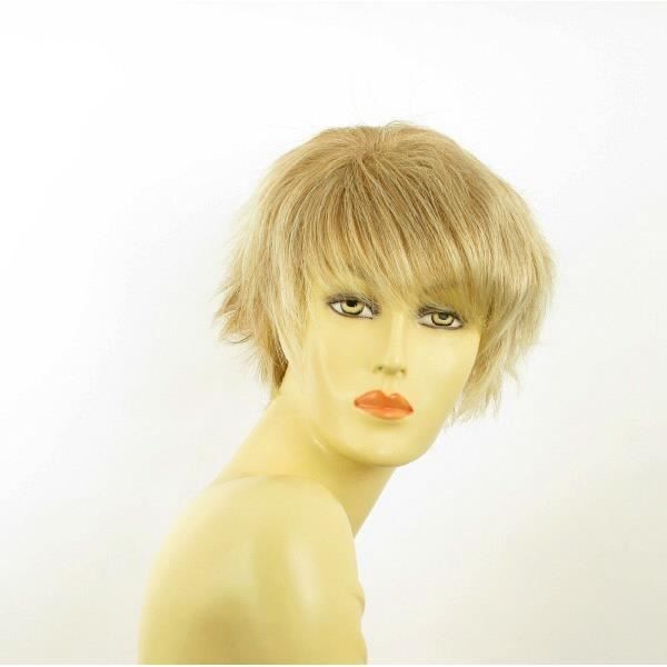 Perruque Synthétique Courte Valentine YS - Blonde Méchée Racine Blond Foncé - Taille Bonnet Moyen - Neuf