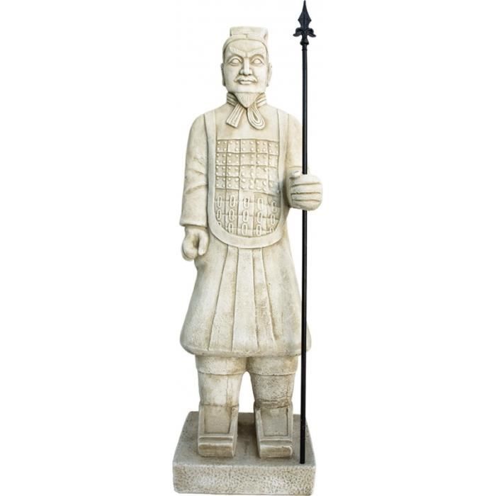 Statue samourai en pierre reconstituée Cdiscount Jardin