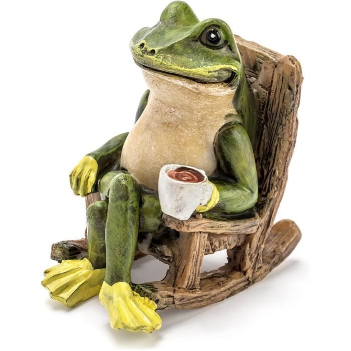 Figurine De Jardin Grenouille En Céramique 14 Cm – Décoration Verte Rigolote