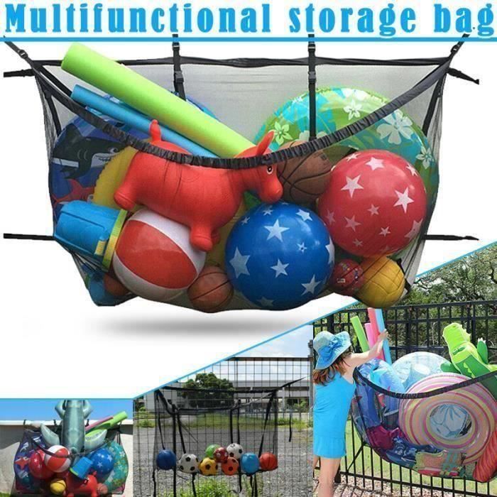 support gonflable de jouets de football de sac de filet de rangement de piscine de suspension accrochante cdiscount jeux jouets