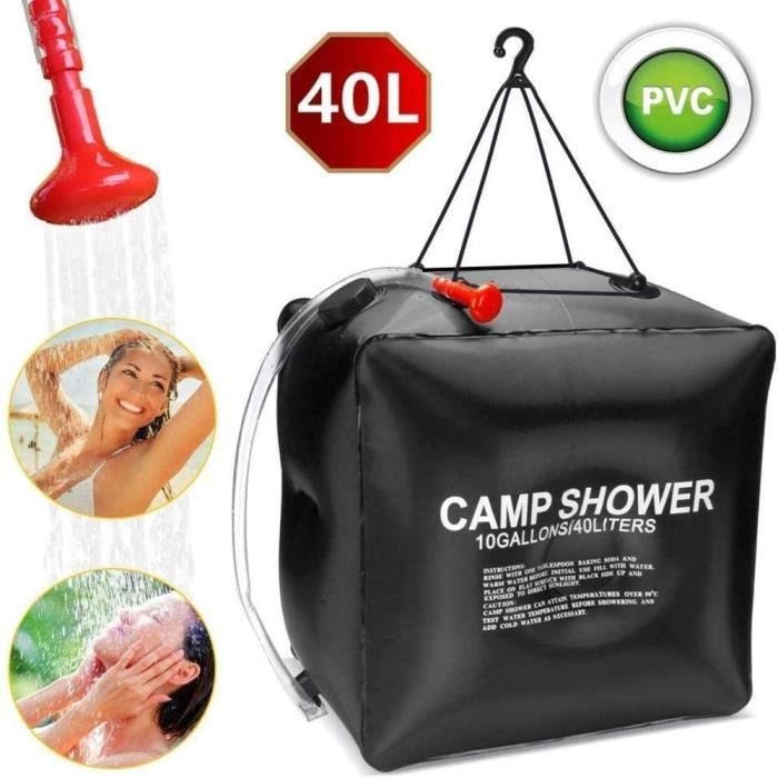 Sac Douche Solaire Camping 20L/40L - Chauffe à 45°C, Tube Et Pompe Amovibles - Pour Randonnée, Plage, Plein Air