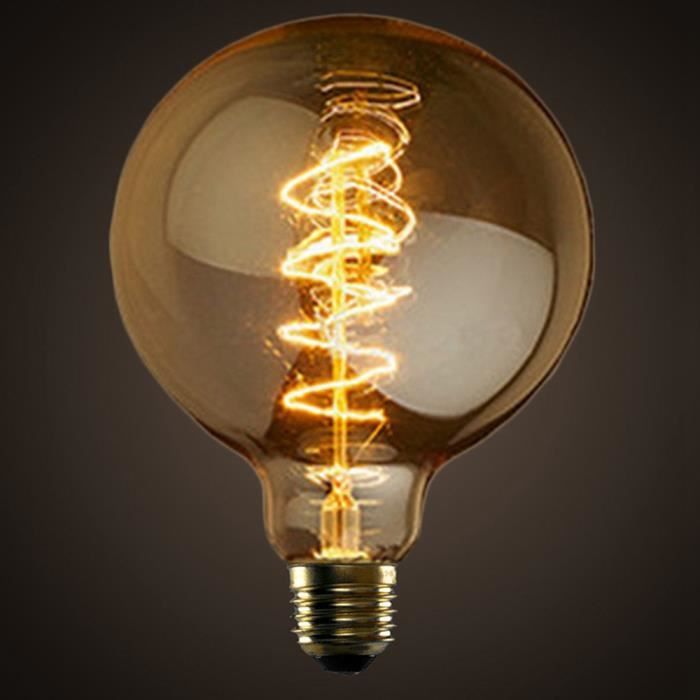 Ampoule Edison E27 G125 décorative Dimmable incandescente idéale