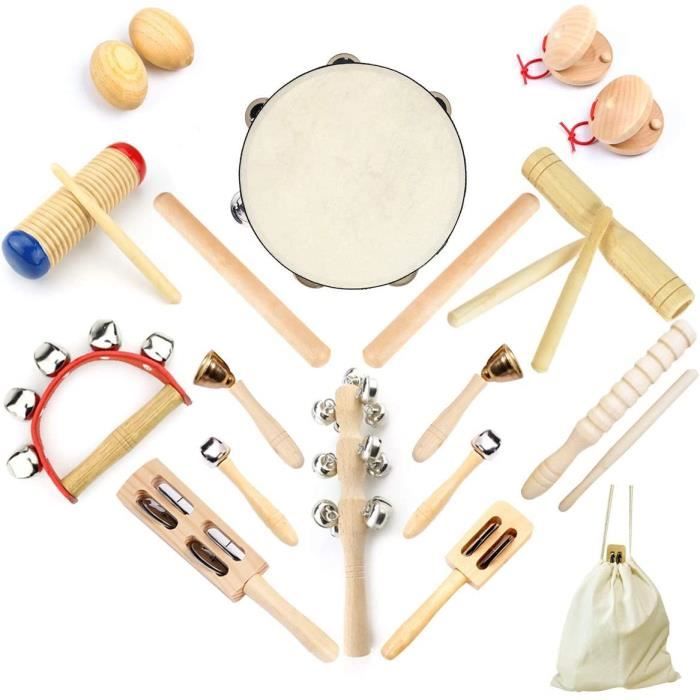 Enfants Instruments de musique à percussion en bois Set Portable