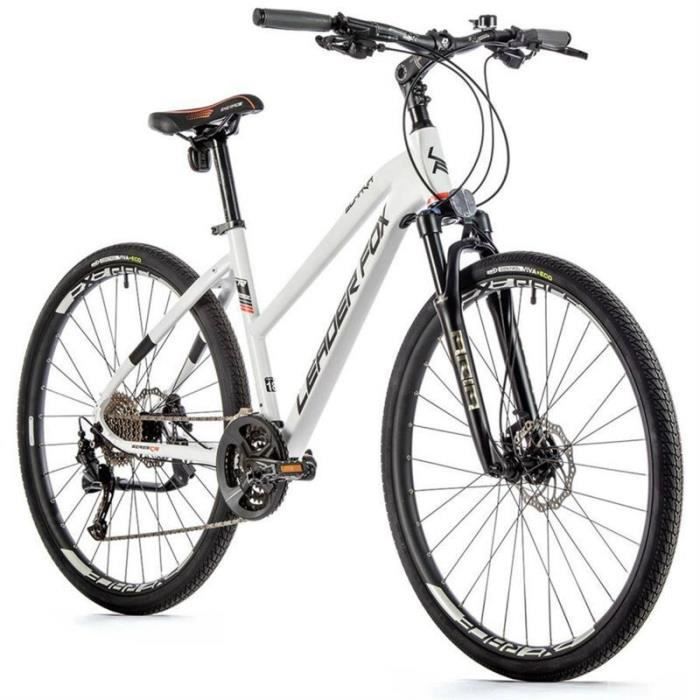 Vélo électrique VTC 28 musculaire femme Leader Fox Sumava 2022 20'' 9V - blanc - 180/188 cm