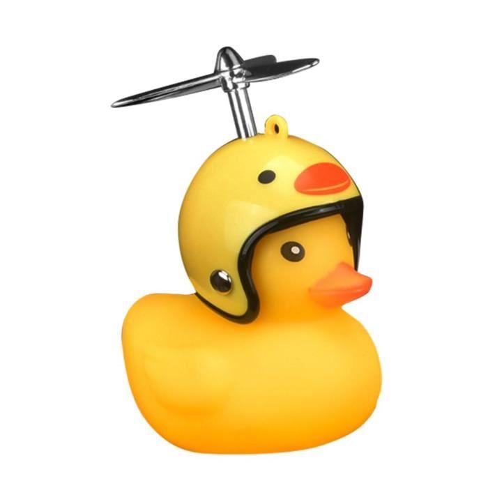 Sonnette Vélo Canard Jaune – Klaxon Mignon Avec Lumière LED (12 Led, 45 DB) – 2 Modes (fixe/clignotant) – Sangle Silicone, Hélice Décorative – Pour Enfants Et Adultes