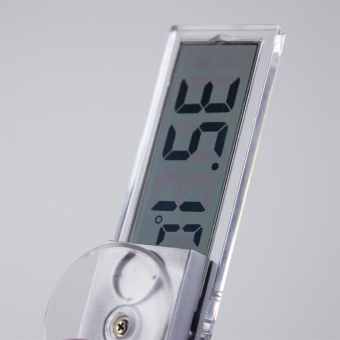 Argent - Thermomètre numérique électronique pour voiture, monté sur le pare brise, tableau de bord, écran LCD