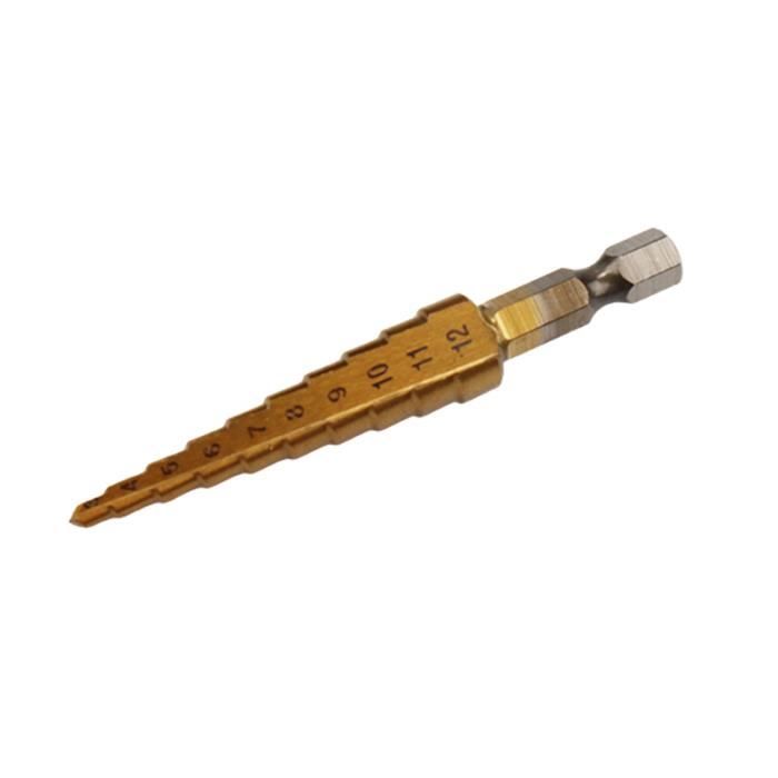 Mèche à Creuser HSS 4341 12,5 Mm : Or Et Noir, Angle 118°, Pour Bois, Plastique, Métaux Tendres