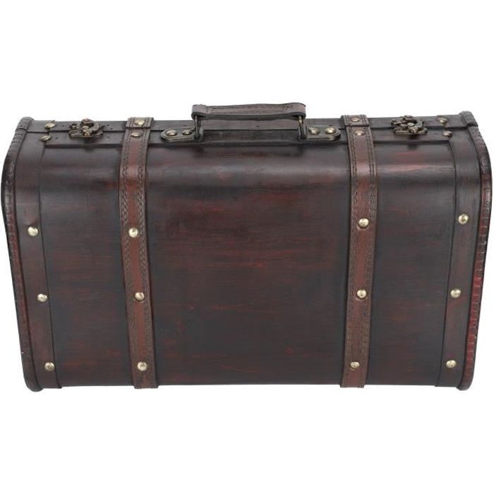 Boîte en bois de décoration, valise Vintage à forte capacité