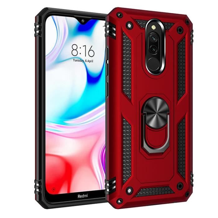 TiHen Compatible Avec Coque Xiaomi Redmi Note 9 Pro Avec Aimant Anneau Support, 360°Double Couche Renforcée Défense Bumper Antichoc Armure Housse Etui Avec Protection écran-Bleu