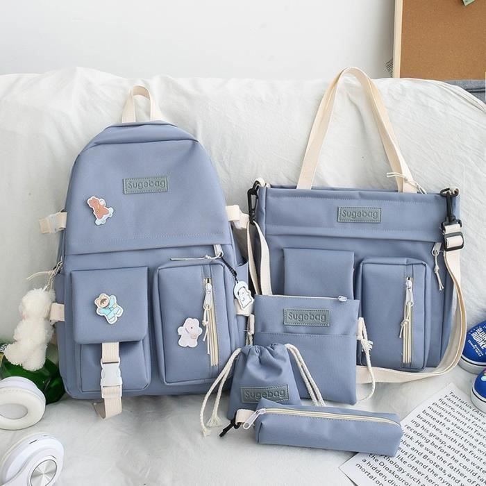 Sac dos 4 pi ces ensemble enfants sacs d cole femmes Nylon sac