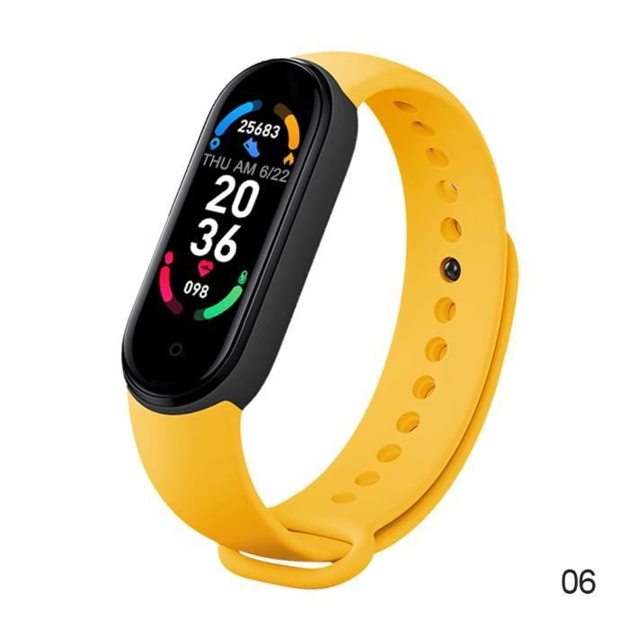JAUNE Montre connect e M6 pour hommes et femmes moniteur