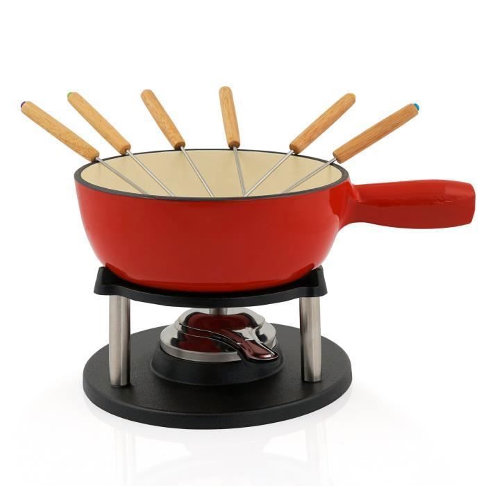 Poêlon savoyard en fonte émaillée 22cm rouge Tableandcook 403815