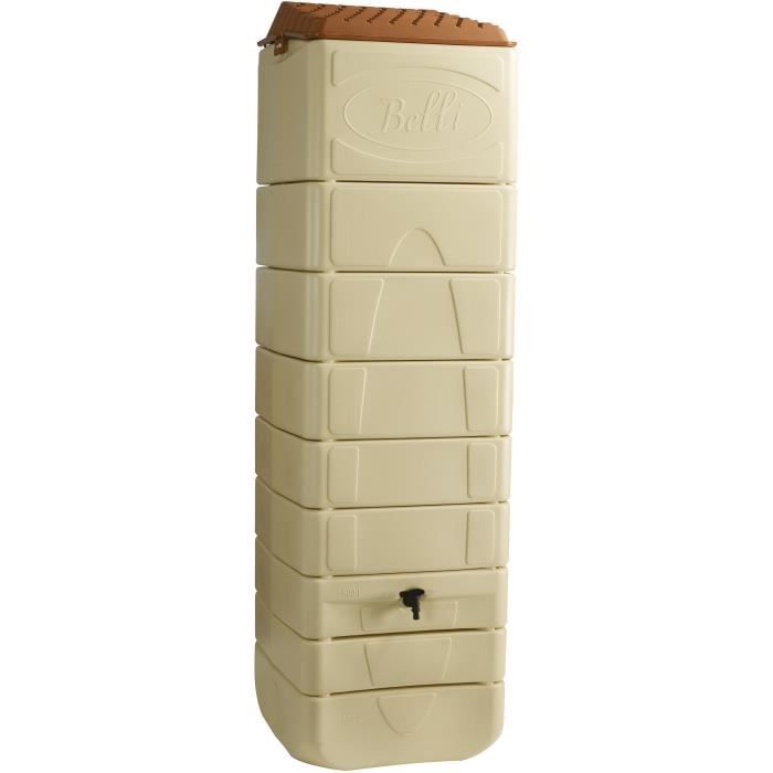 Récupérateur deau mural - Plastique - Beige - Forme rectangulaire - L60xP60XH200 cm - 650 L - BELLI