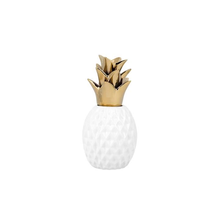 Beliani - Figurine ananas blanche / dorée TYANA Beliani - Figurine ananas blanche / dorée TYANA