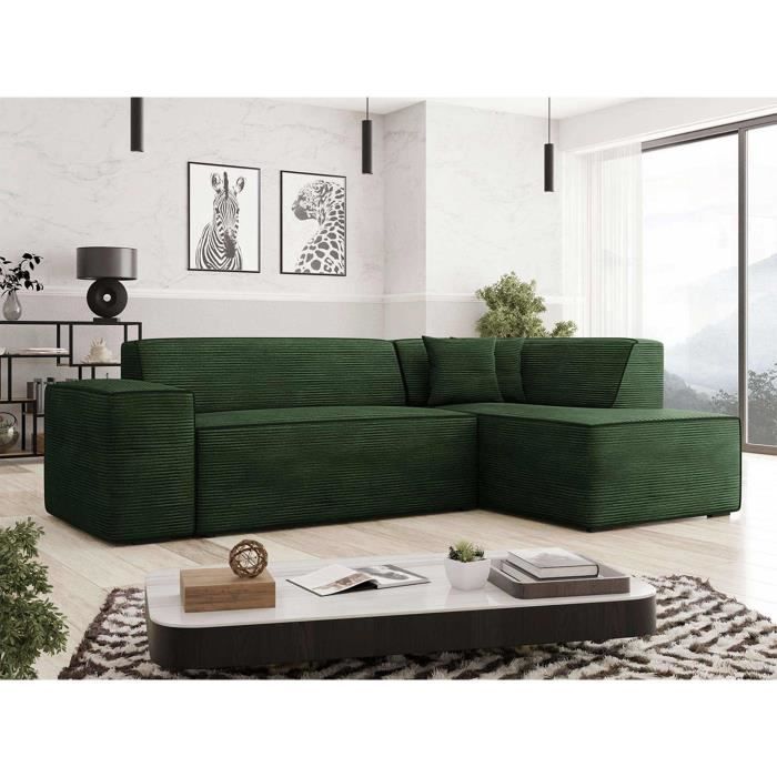 Canapé d'angle 5 places Velours Design Confort