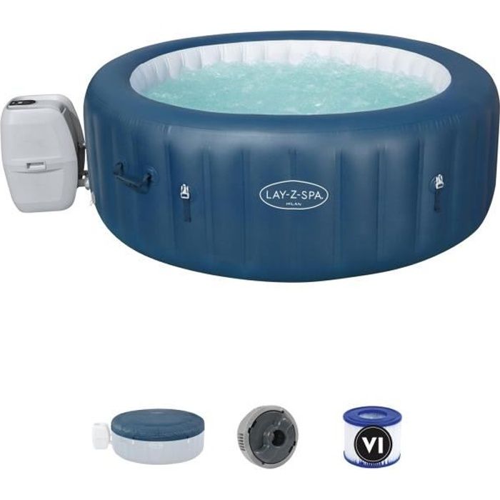 Spa gonflable Lay-Z-Spa Milan - 196 x 71 cm - 4/6 places - Rond - BESTWAY