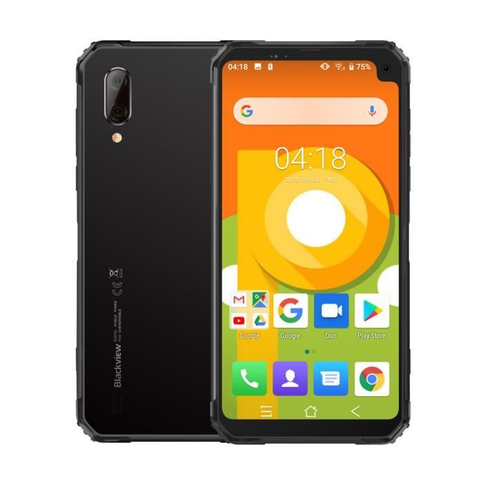 Achat T&eacute;l&eacute;phone portable Blackview BV6100 Smartphone IP68 étanche 3Go + 16 Go Android 9.0 Dual Gorilla 6.88" 5580mAh - Gris pas cher