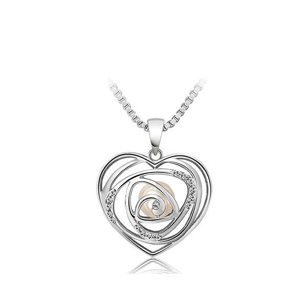 Boîte à Musique Aime Histoire - Coeur Blanc Avec Cristaux Swarovski Et Détails Or Plaqué