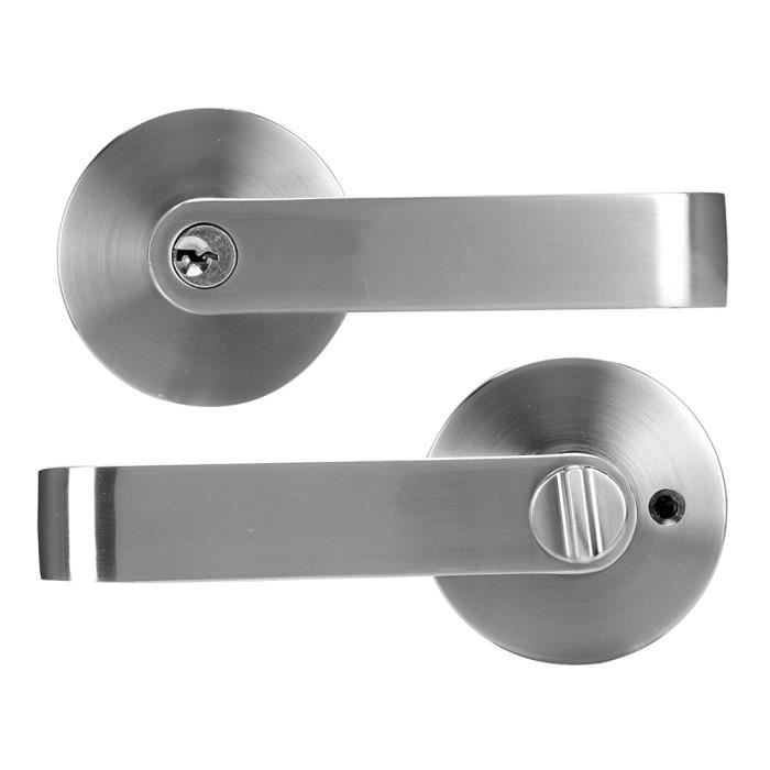 Poignée De Porte Intérieure Levier Sur Rosace - Chrome Poli, Réversible, Modèle SQUARE (LEON)