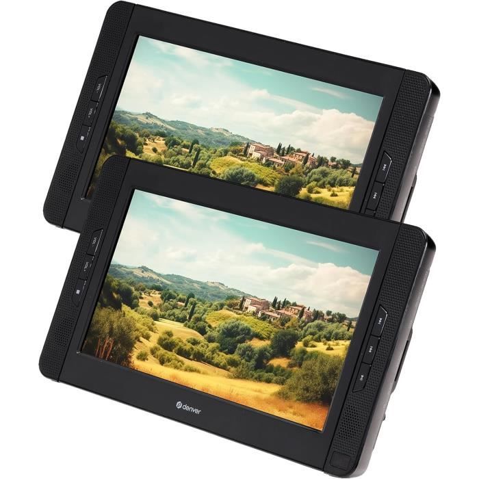 Lecteur DVD Portable - Denver - MTW-1098 - 10 - Deux écrans - Télécommande Incluse