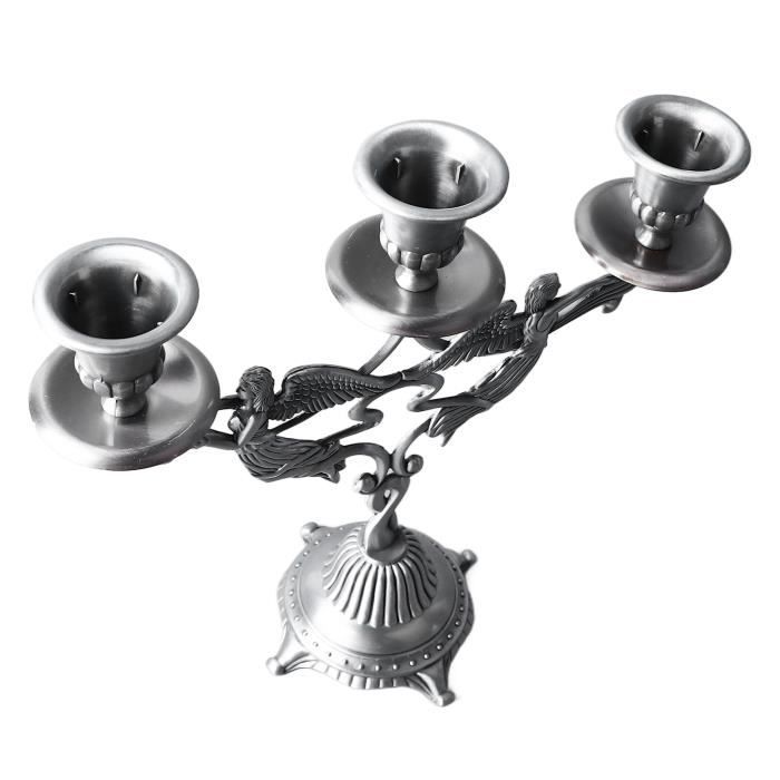 OwnMy Chandelier à 3 Bras En Métal Argenté élégant Pour Mariage, Table à Manger, Noël, Décoration D'intérieur (ton Doré