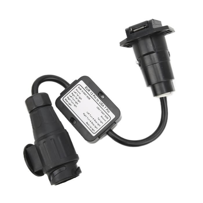 Adaptateur Remorque 12V N-K - Convertisseur électrique 13 à 7 Broches - Prise Attelage Camion étanche